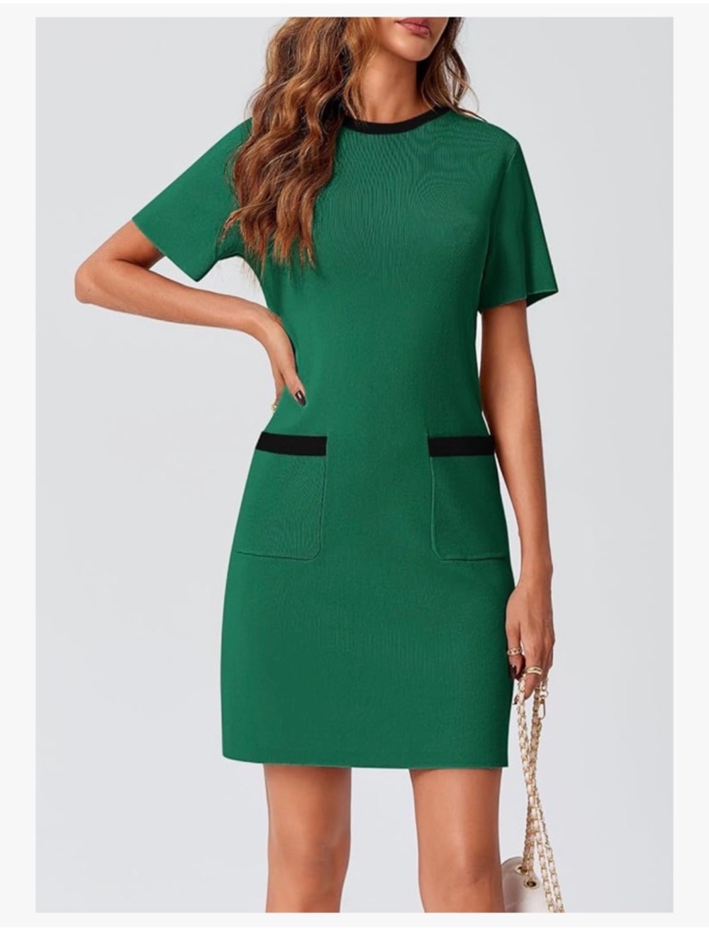 Knot Green Pocket Shift Jackie O Dress with pockets